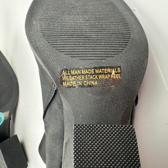 dv dolce vita Black Western Faux Leather Cuban Block Heel Ankle Booties Sz 10 - Picture 8 of 13